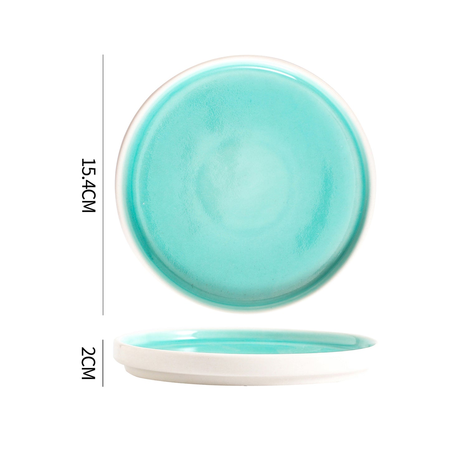 SHUER 15CM Dinner Ceramic Dinnerware of 4PCS Green, Suitable for Ramadan, Wedding, Dinner Scenes