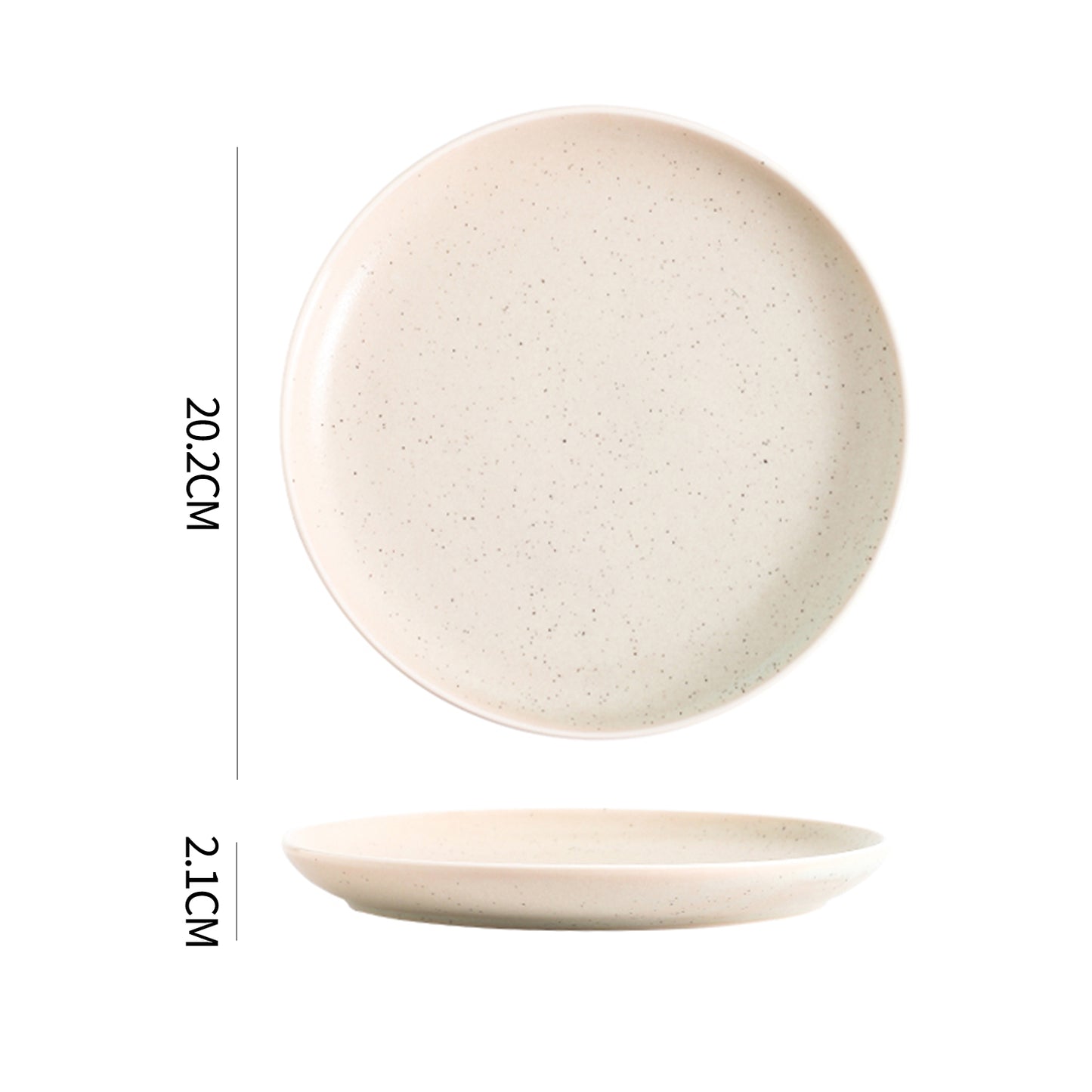 SHUER 20.2CM Dinner Dish Ceramic Dishware of 4PCS Beige, Suitable for Ramadan, Wedding, Dinner Scenes