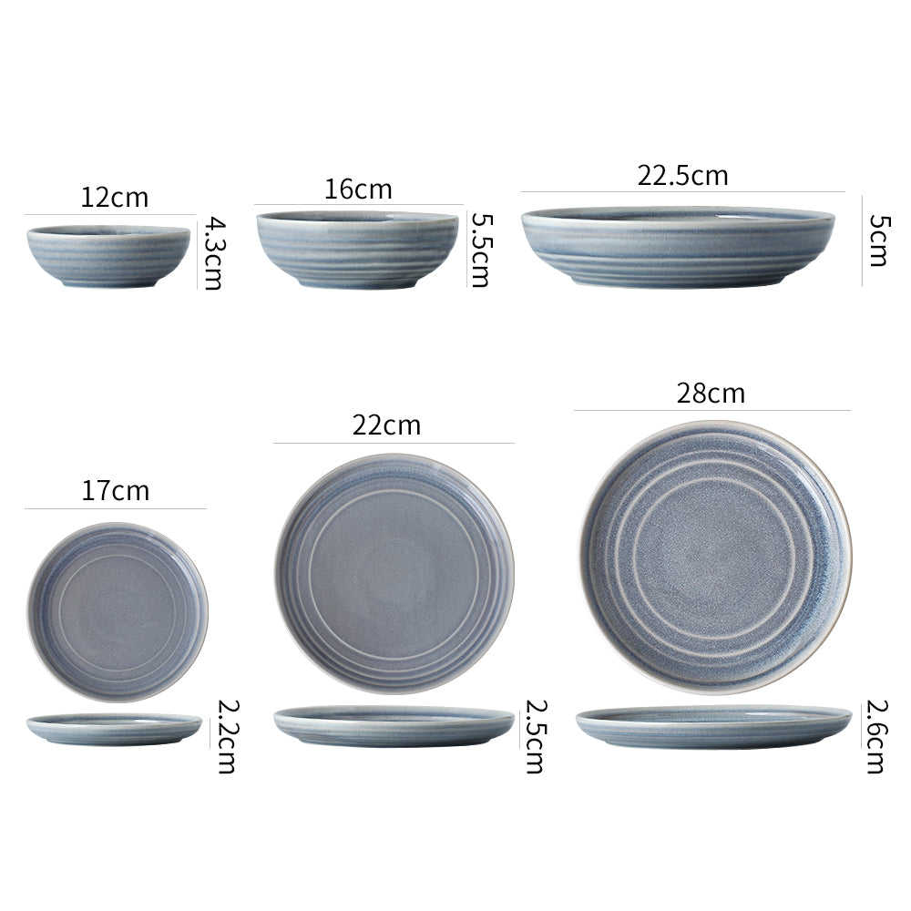 SHUER 28CM Dinner Ceramic Tableware Set Grey, Suitable for Ramadan, Wedding Scenes