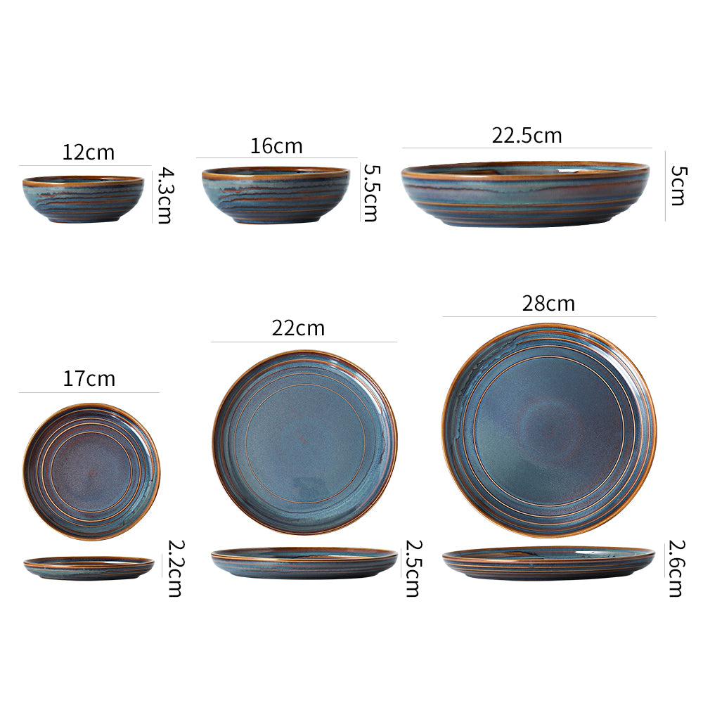 SHUER 28CM Dinner Ceramic Tableware Set Brown, Suitable for Ramadan, Wedding Scenes