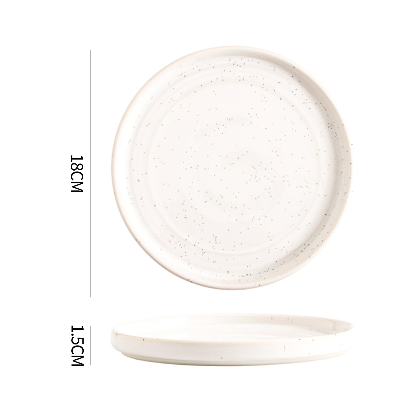 SHUER 15.4CM Dinner Dish Ceramic Dinnerware Set of 4PCS White, Suitable for Ramadan, Wedding, Dinner Scenes