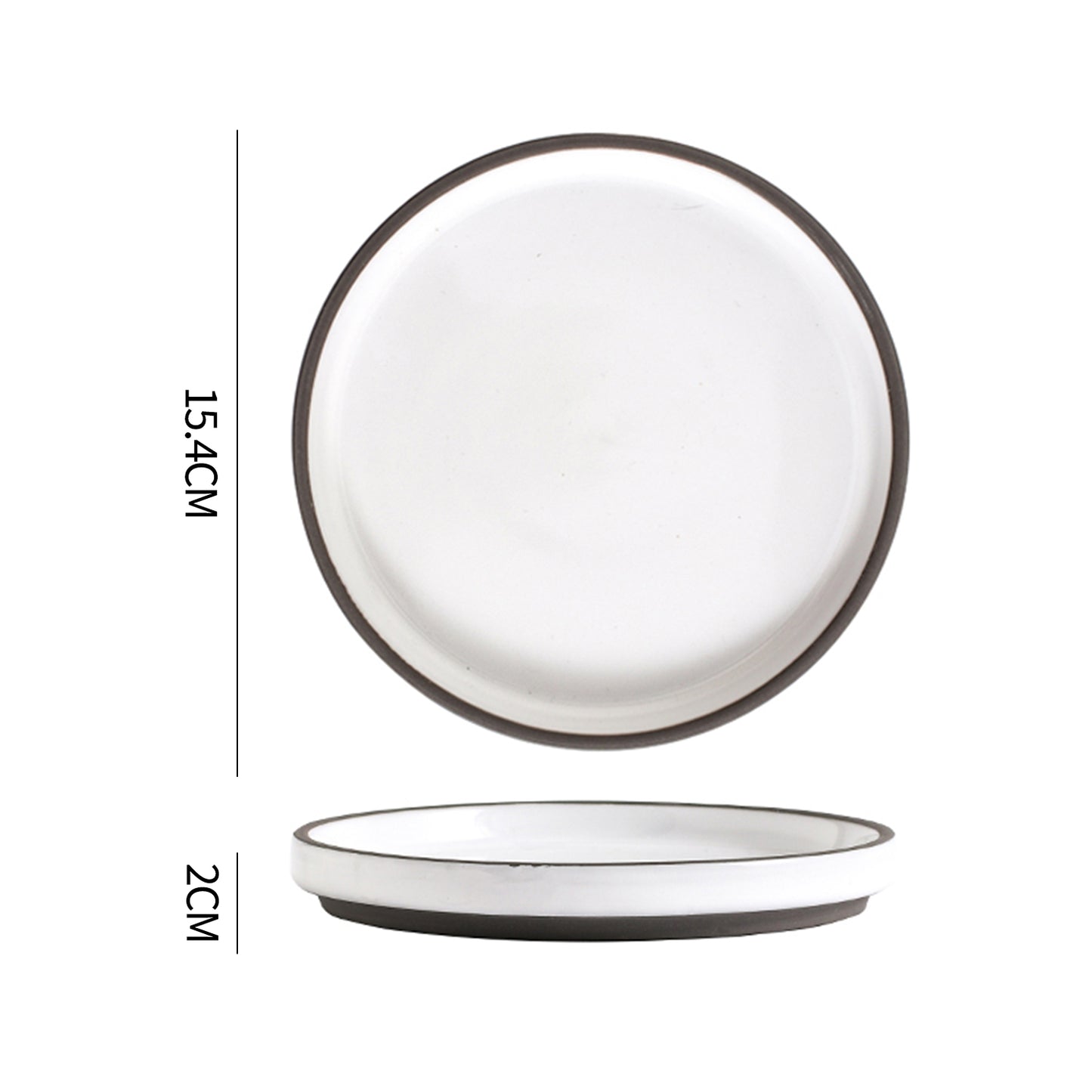 SHUER 15.4CM Dinner Dish Ceramic Dinnerware Set of 4PCS White, Suitable for Ramadan, Wedding, Dinner Scenes
