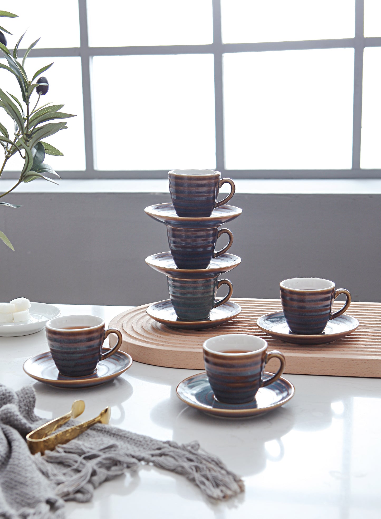 SHUER 80ml Tea&Coffee Cups Set Suitable for Ramadan, Wedding, Dinner Scenes