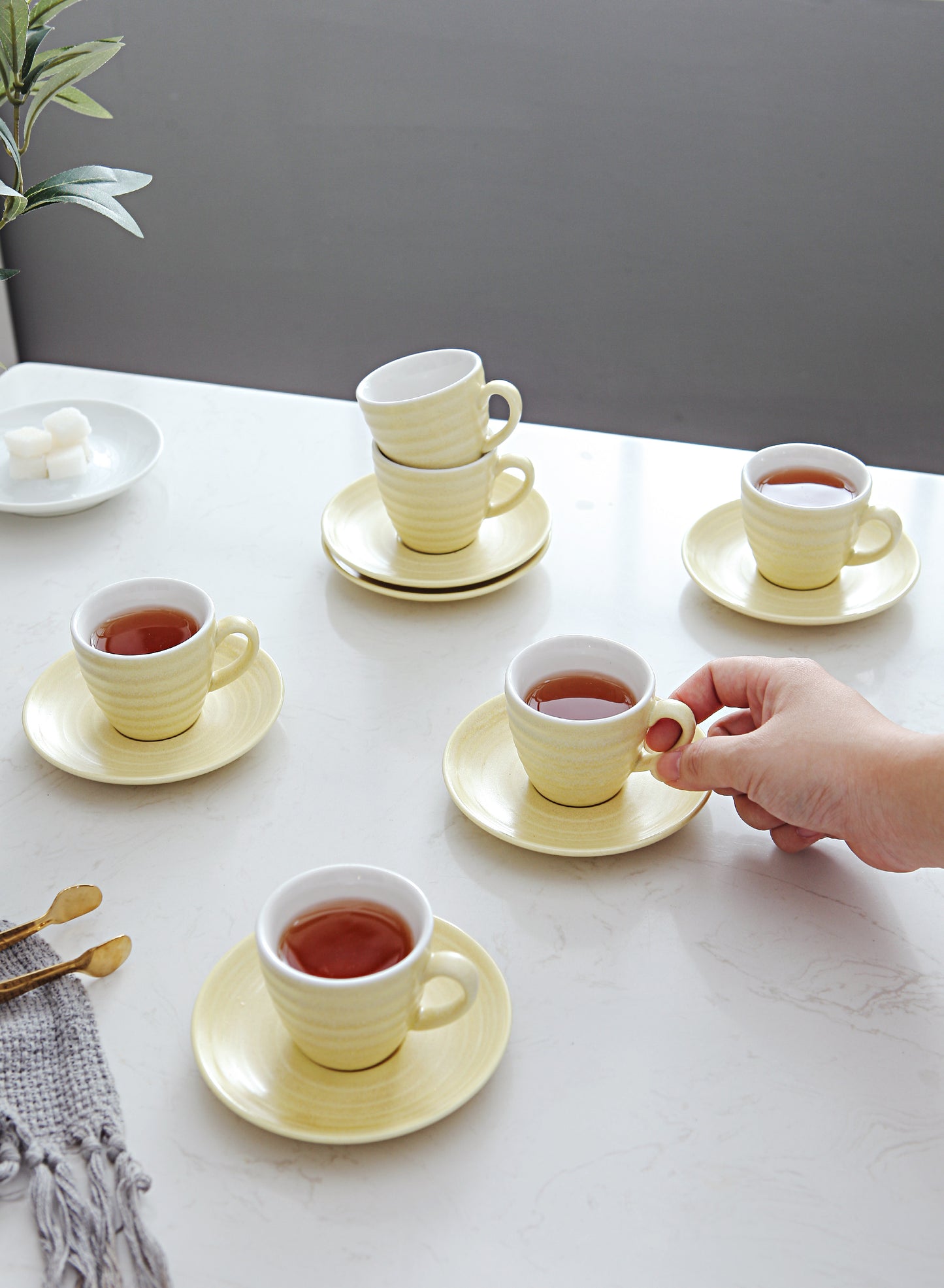SHUER 80ml Tea&Coffee Cups Set Suitable for Ramadan, Wedding, Dinner Scenes