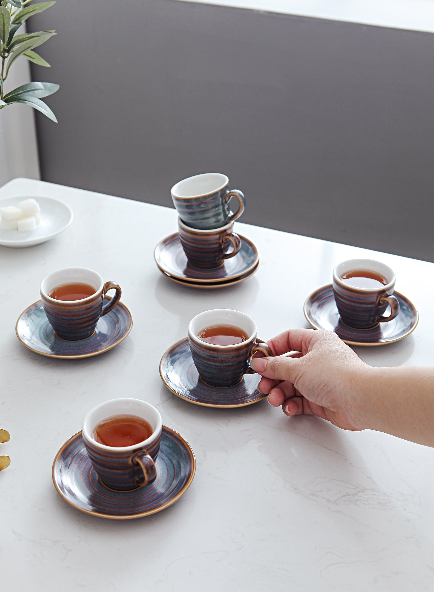 SHUER 80ml Tea&Coffee Cups Set Suitable for Ramadan, Wedding, Dinner Scenes