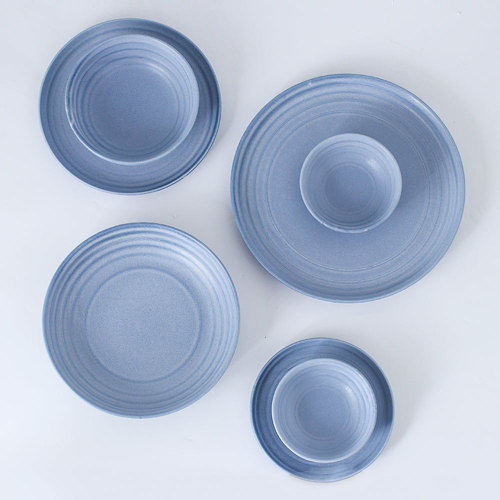 SHUER 28CM Dinner Ceramic Tableware Set Blue, Suitable for Ramadan, Wedding Scenes
