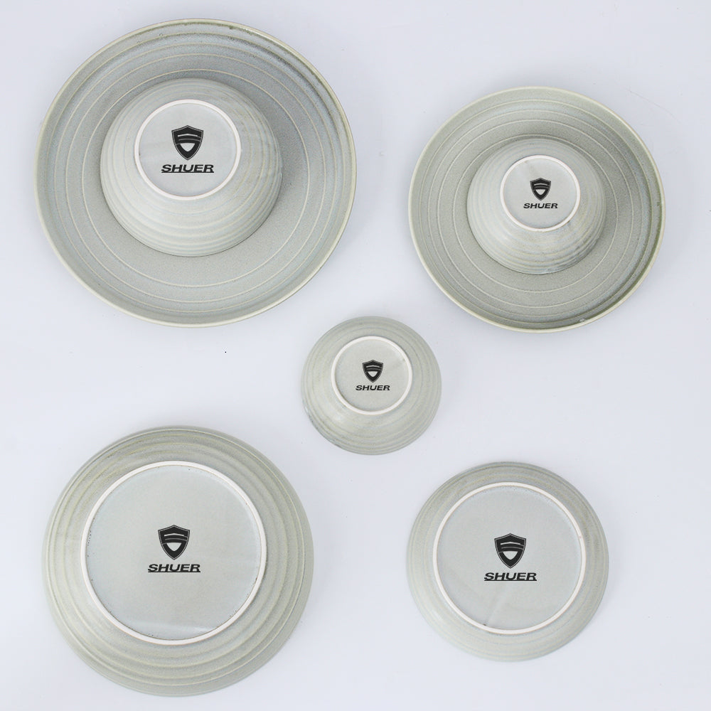 SHUER 28CM Dinner Dish Ceramic Tableware Set Green, Suitable for Ramadan, Wedding Scenes