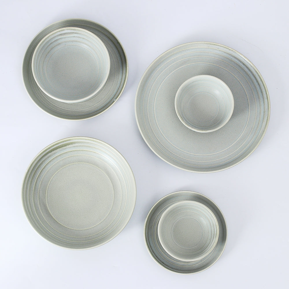 SHUER 28CM Dinner Dish Ceramic Tableware Set Green, Suitable for Ramadan, Wedding Scenes