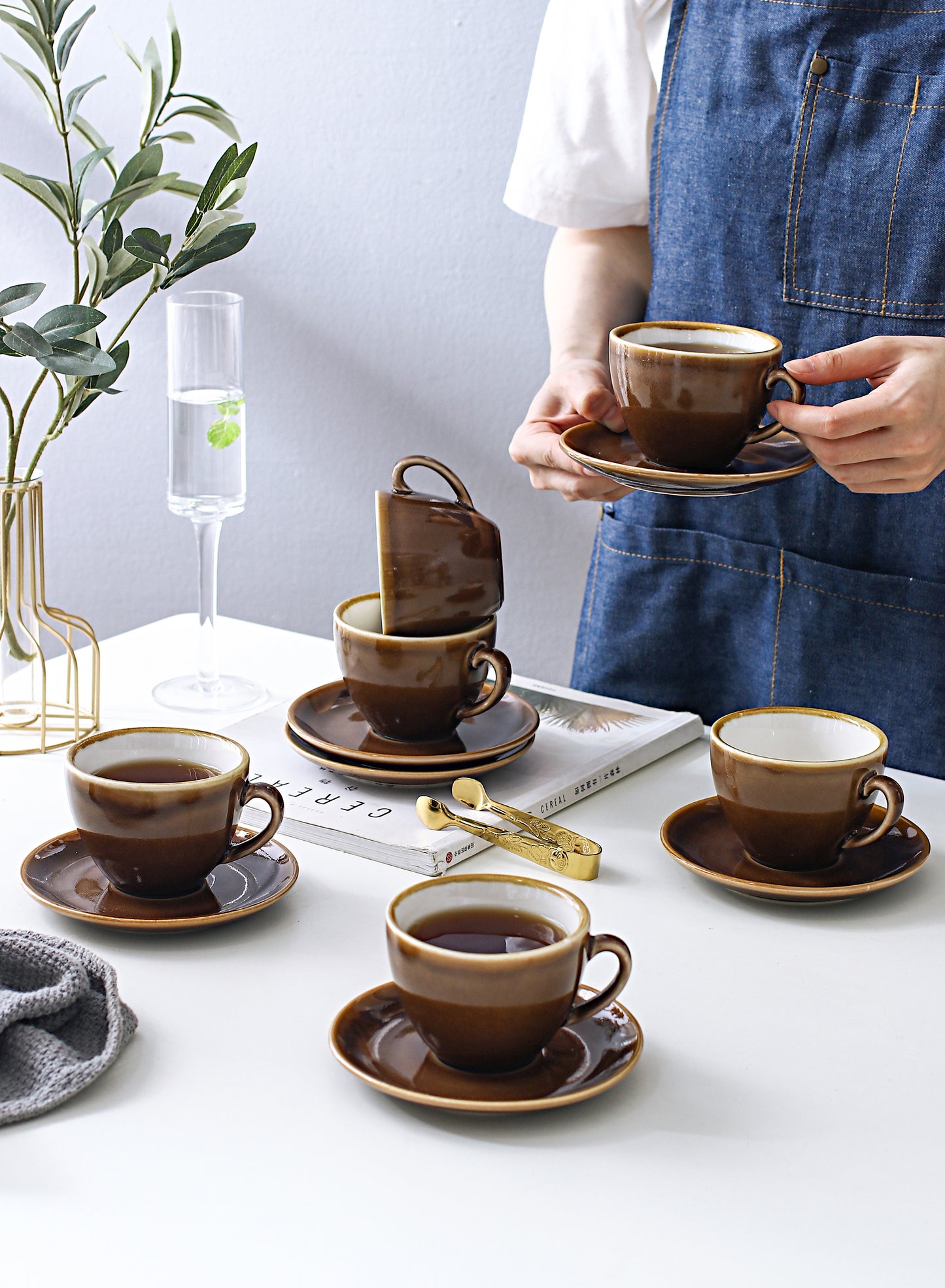 SHUER 80ml Tea&Coffee Cups Set Suitable for Ramadan, Wedding, Dinner Scenes