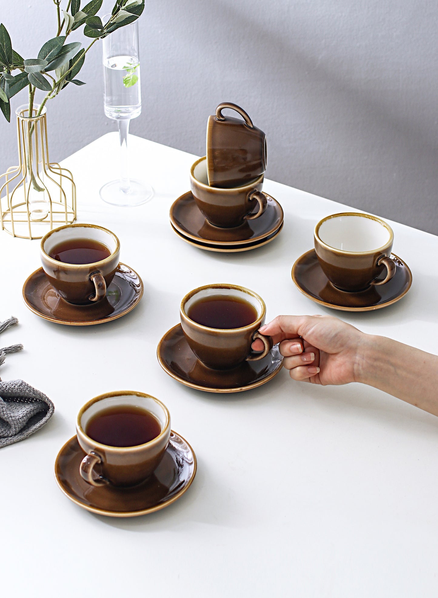 SHUER 80ml Tea&Coffee Cups Set Suitable for Ramadan, Wedding, Dinner Scenes