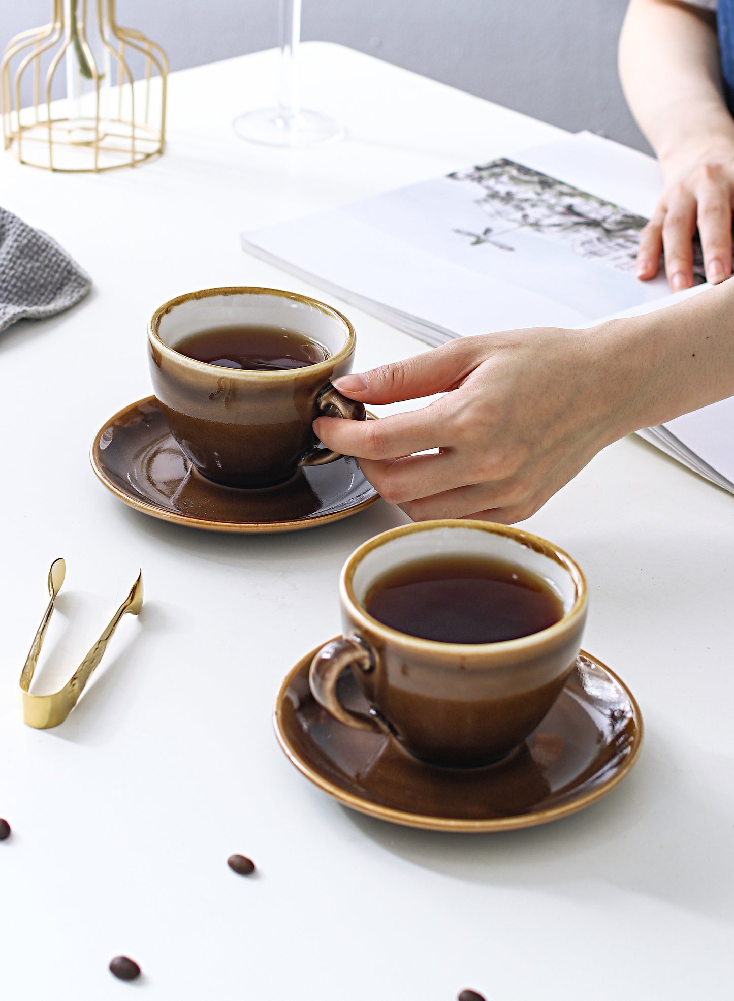 SHUER 80ml Tea&Coffee Cups Set Suitable for Ramadan, Wedding, Dinner Scenes