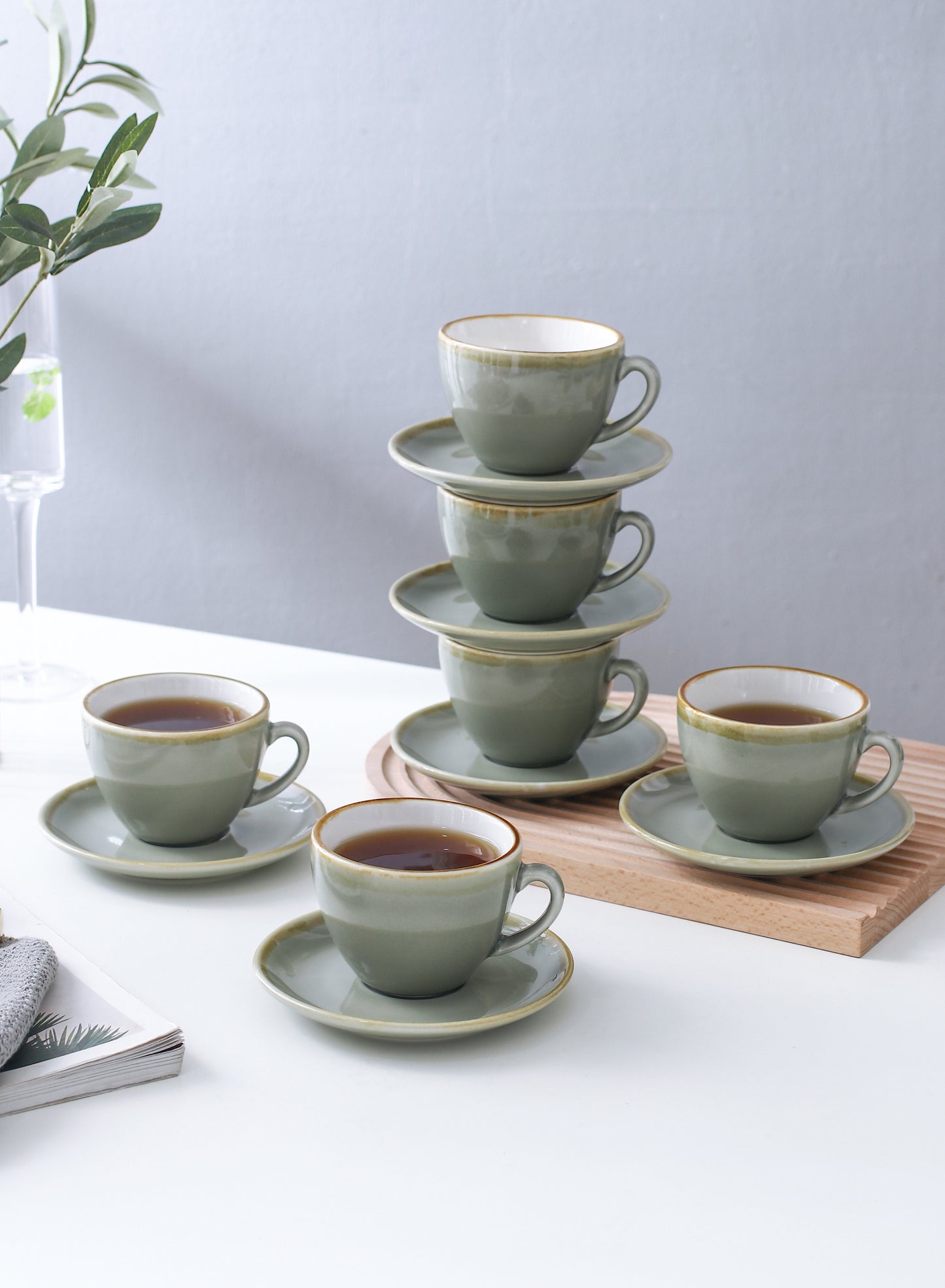 SHUER 80ml Tea&Coffee Cups Set Suitable for Ramadan, Wedding, Dinner Scenes