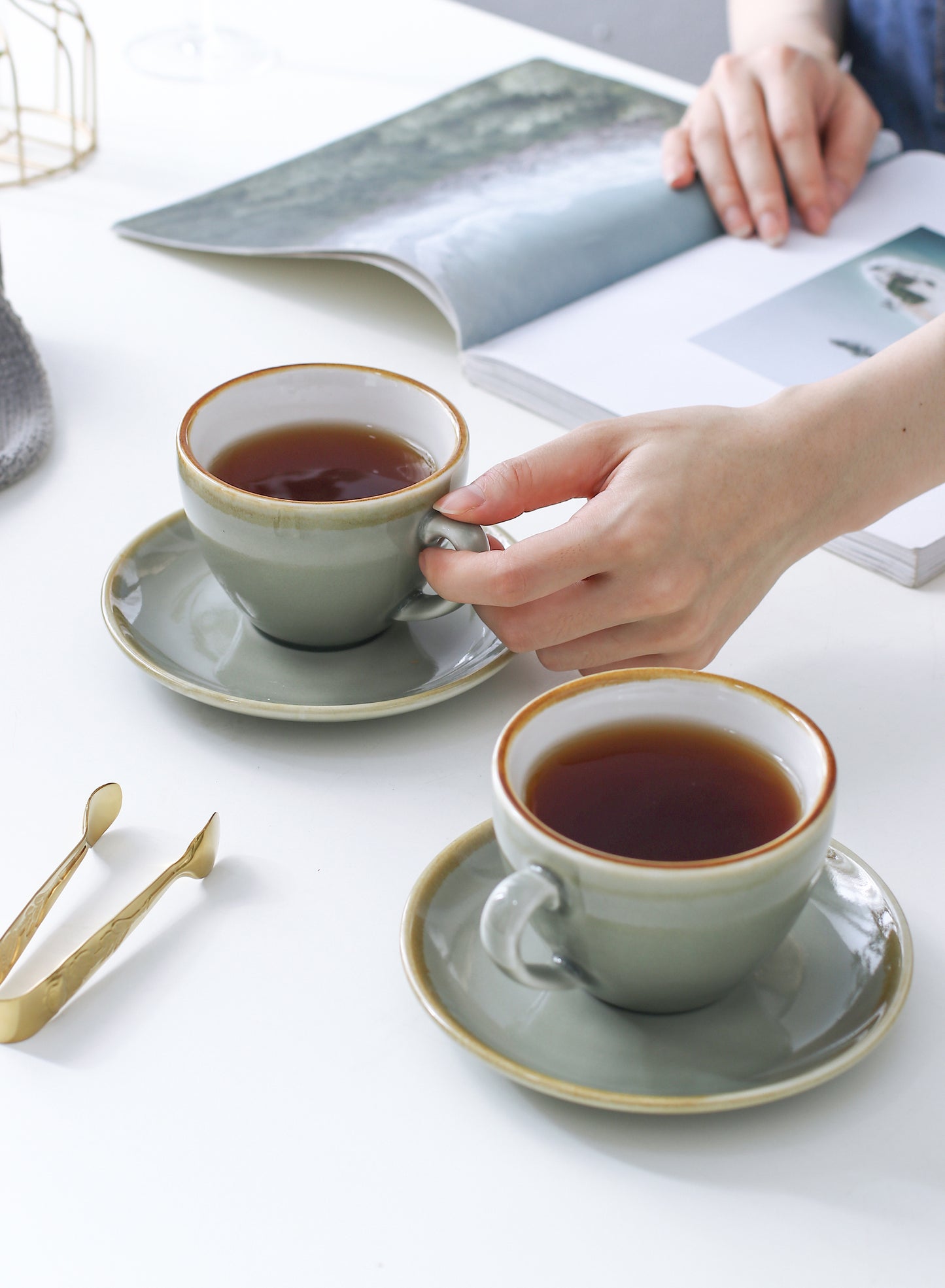 SHUER 80ml Tea&Coffee Cups Set Suitable for Ramadan, Wedding, Dinner Scenes