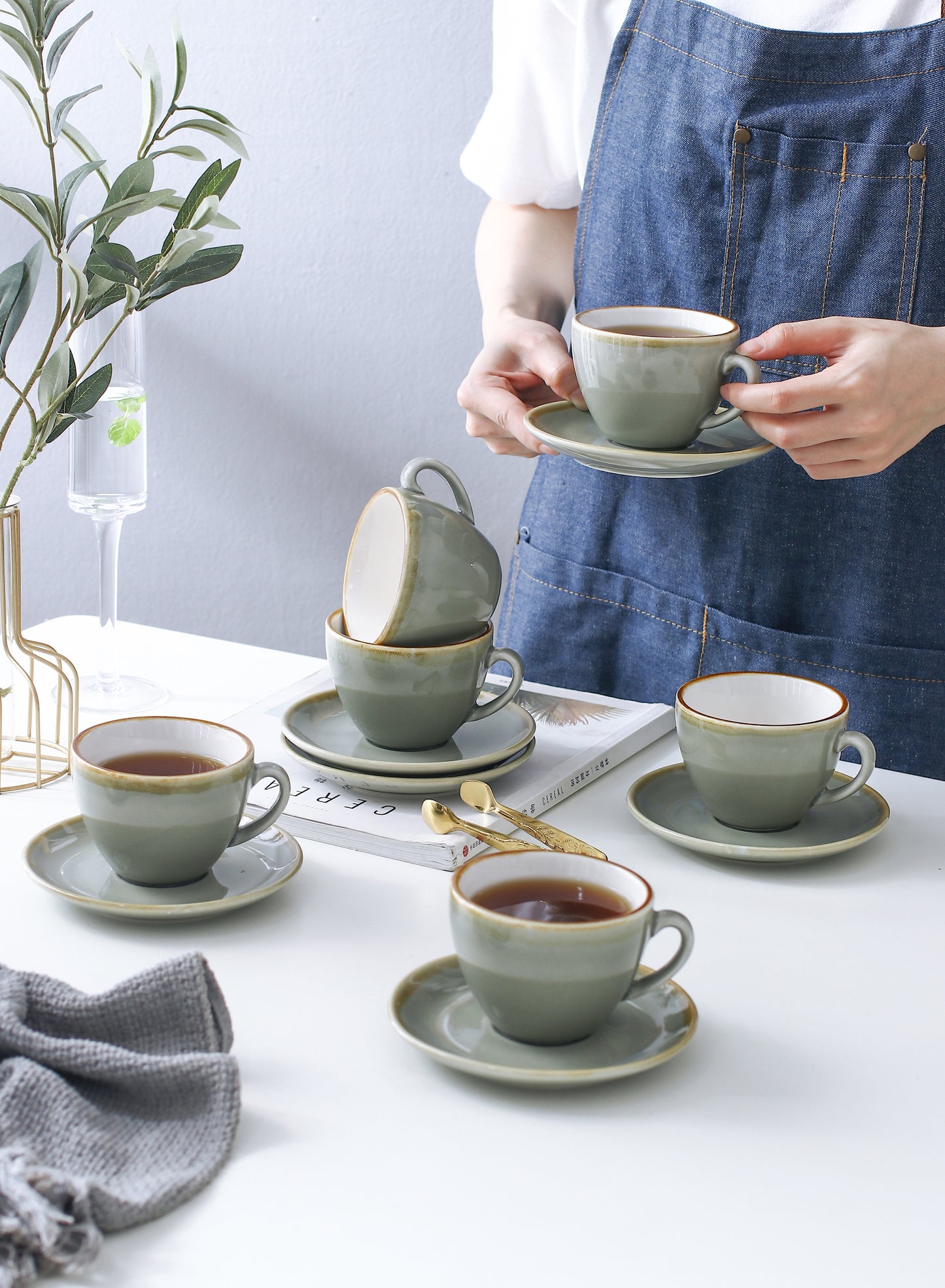 SHUER 80ml Tea&Coffee Cups Set Suitable for Ramadan, Wedding, Dinner Scenes
