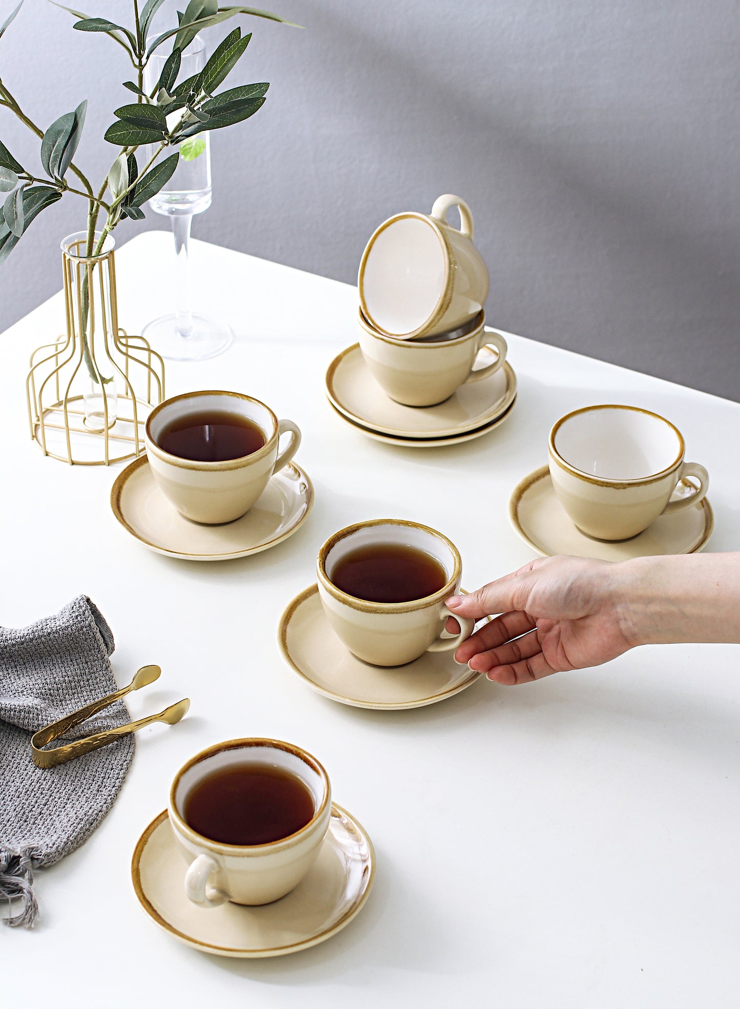 SHUER 80ml Tea&Coffee Cups Set Suitable for Ramadan, Wedding, Dinner Scenes