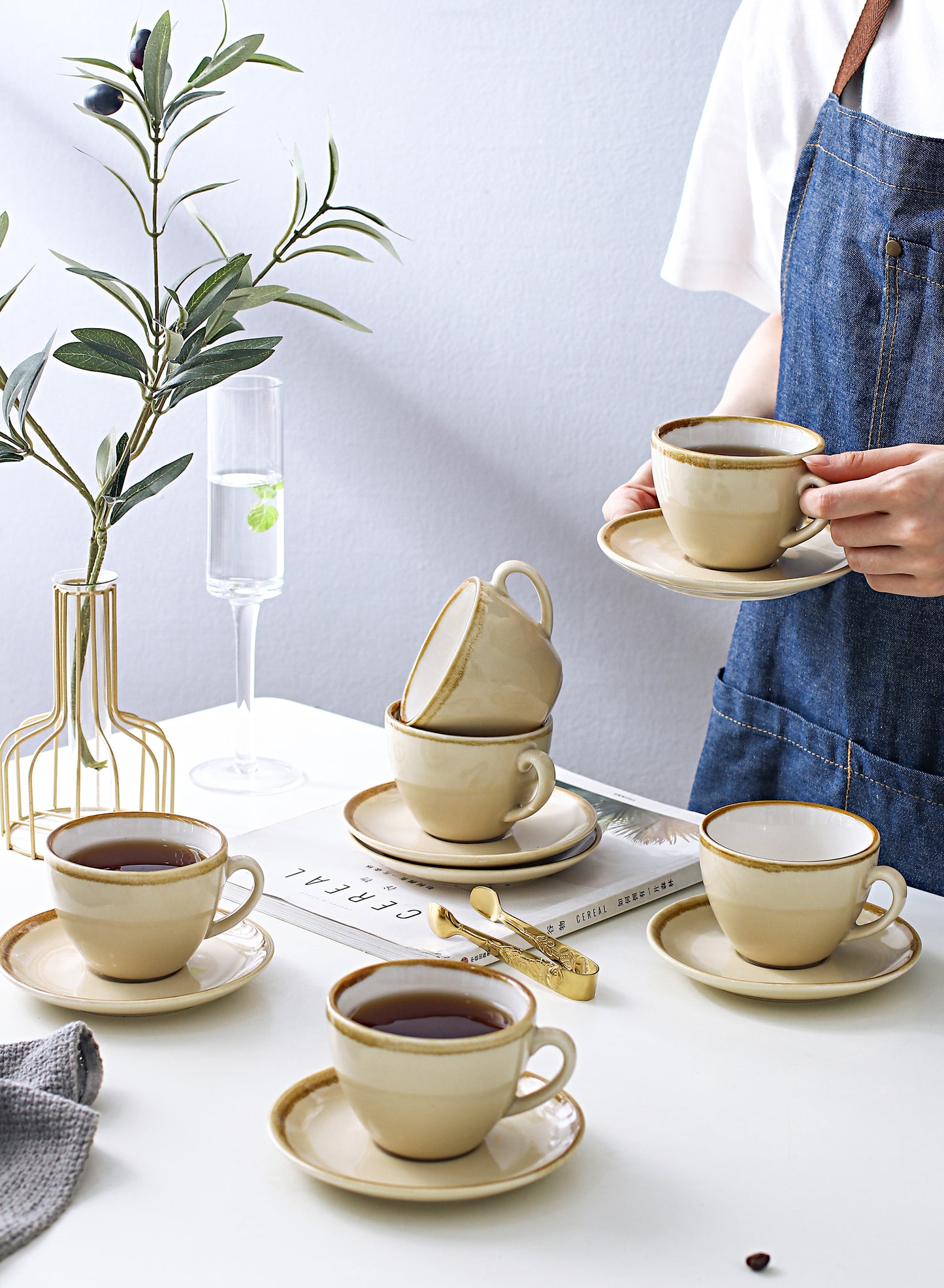 SHUER 80ml Tea&Coffee Cups Set Suitable for Ramadan, Wedding, Dinner Scenes