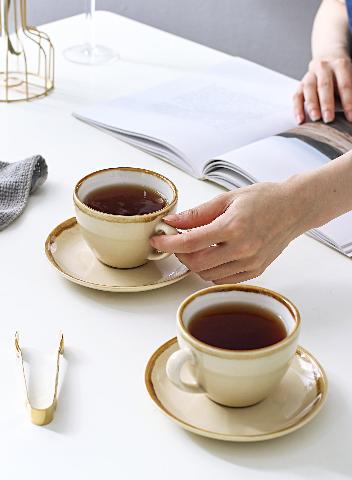SHUER 80ml Tea&Coffee Cups Set Suitable for Ramadan, Wedding, Dinner Scenes