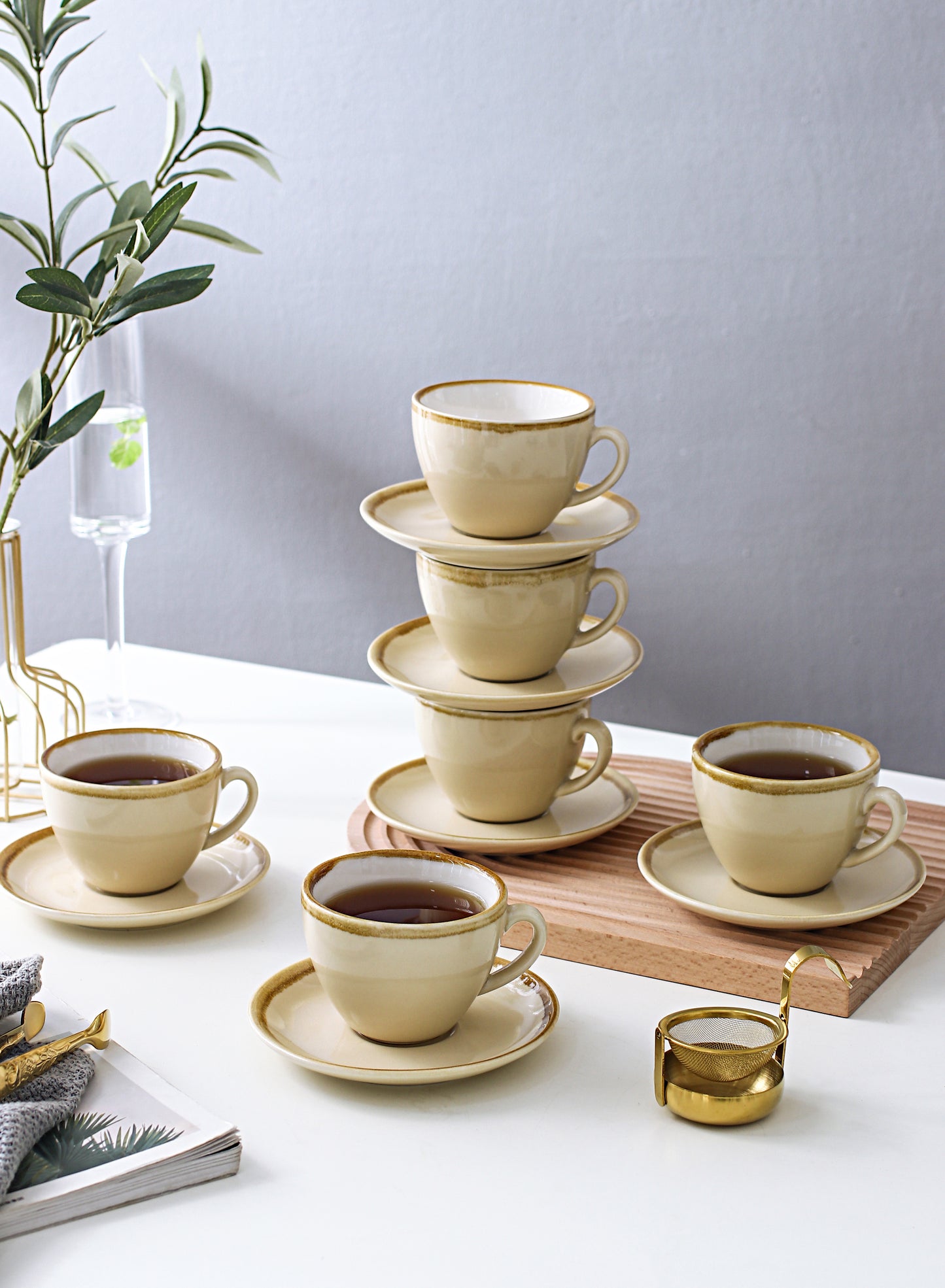 SHUER 80ml Tea&Coffee Cups Set Suitable for Ramadan, Wedding, Dinner Scenes
