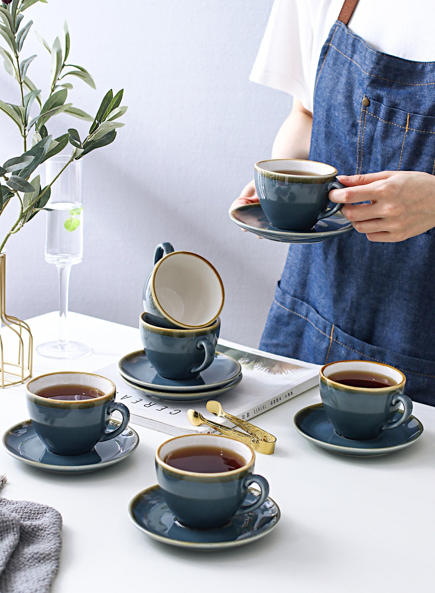 SHUER 80ml Tea&Coffee Cups Set Suitable for Ramadan, Wedding, Dinner Scenes