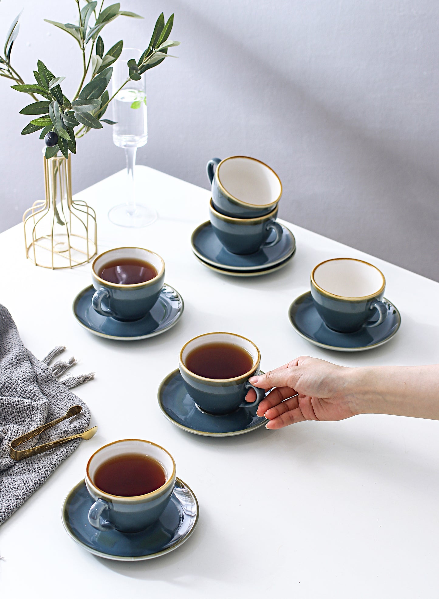 SHUER 80ml Tea&Coffee Cups Set Suitable for Ramadan, Wedding, Dinner Scenes