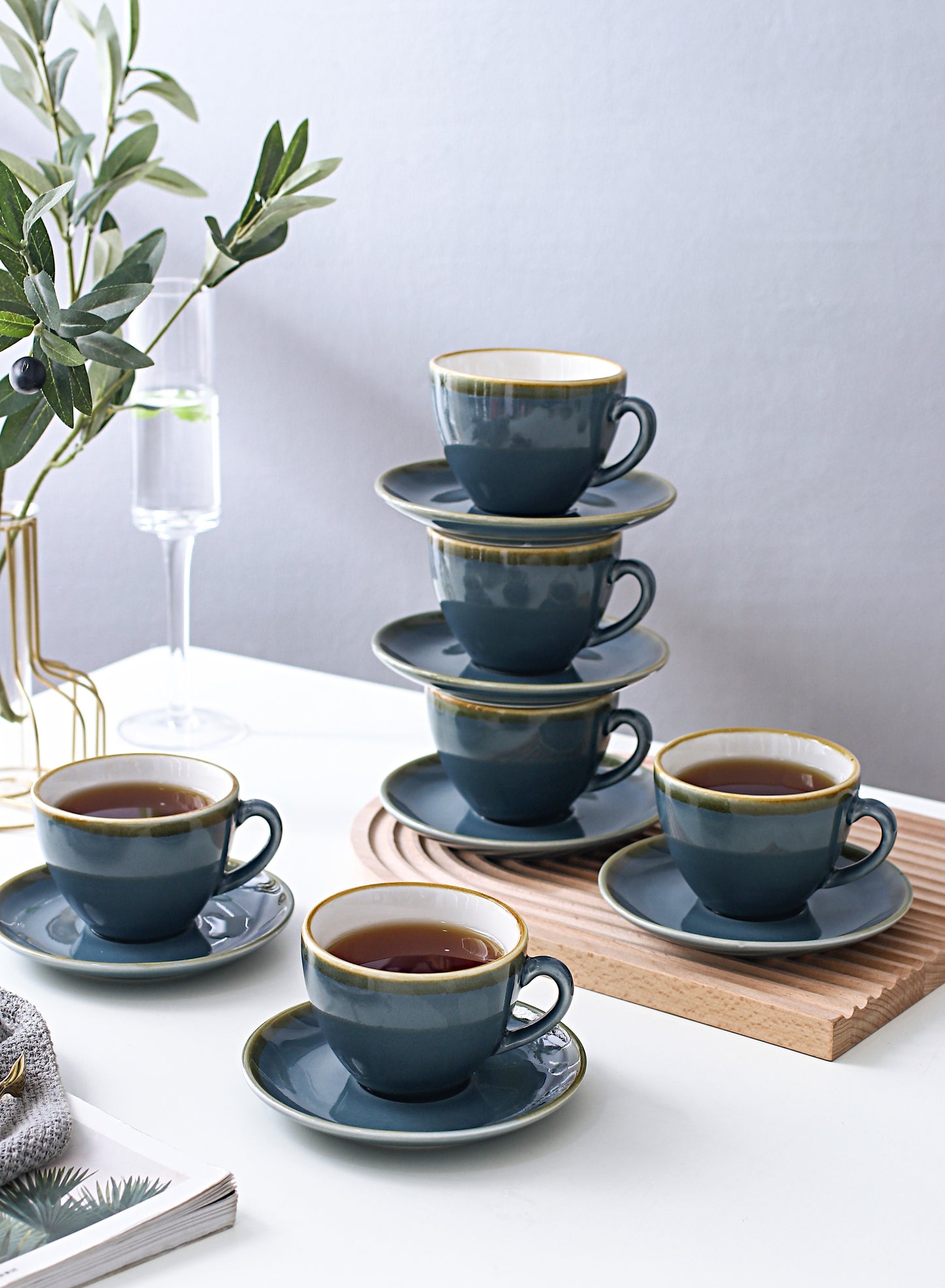 SHUER 80ml Tea&Coffee Cups Set Suitable for Ramadan, Wedding, Dinner Scenes