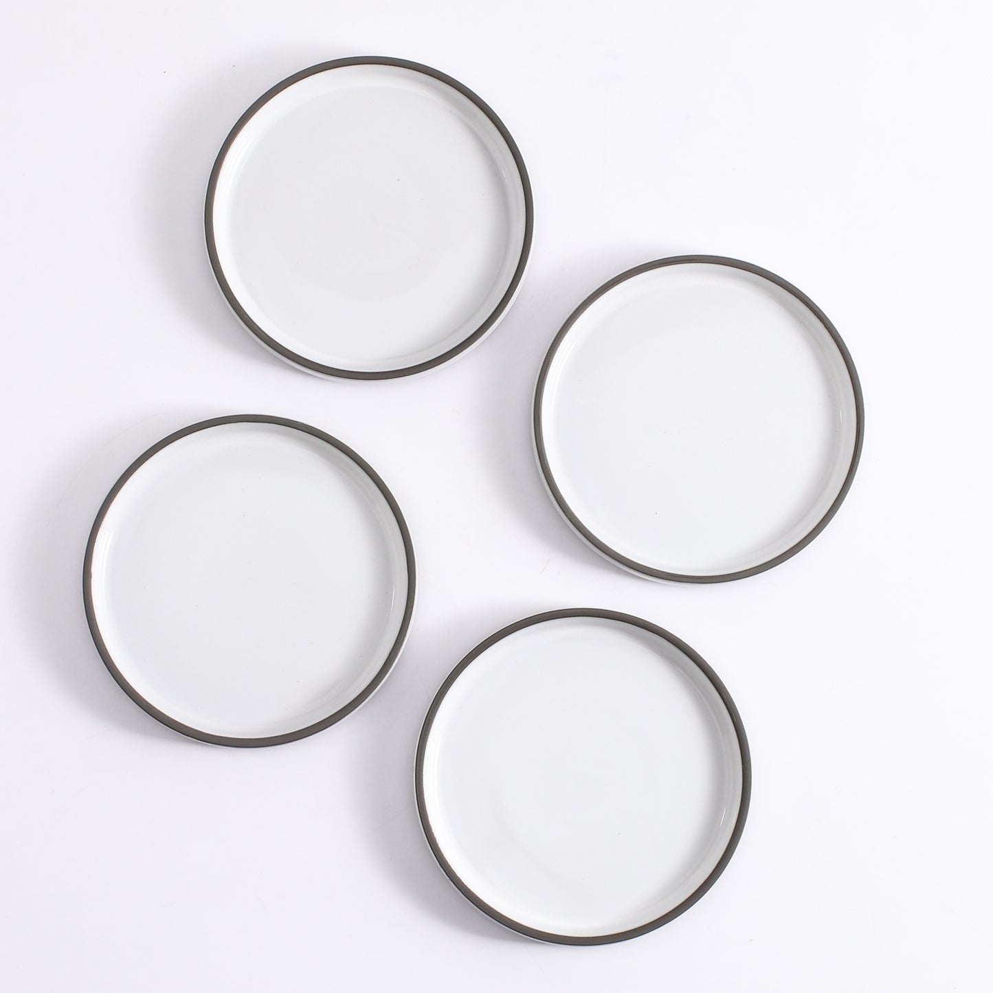 SHUER 15.4CM Dinner Dish Ceramic Dinnerware Set of 4PCS White, Suitable for Ramadan, Wedding, Dinner Scenes