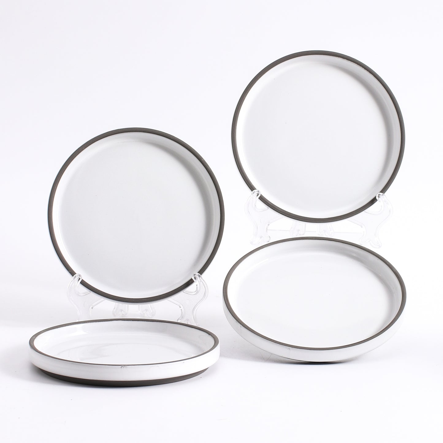 SHUER 15.4CM Dinner Dish Ceramic Dinnerware Set of 4PCS White, Suitable for Ramadan, Wedding, Dinner Scenes