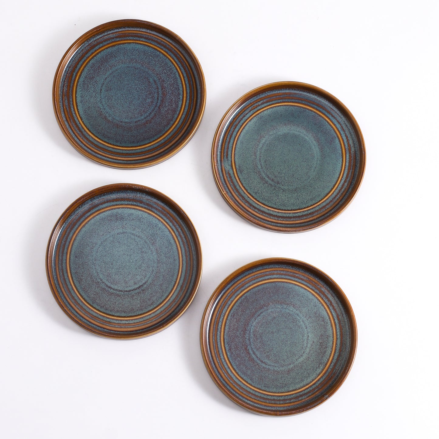 SHUER 15.4CM Dinner Dish Ceramic Dinnerware Set of 4PCS Brown, Suitable for Ramadan, Wedding, Dinner Scenes