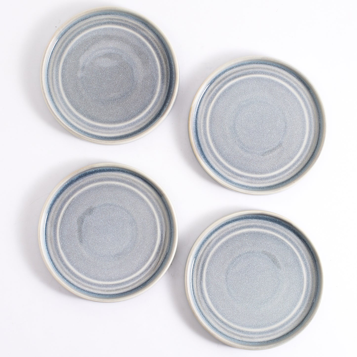 SHUER 18CM Dinner Dish Ceramic Dinnerware Set of 4PCS Gery, Suitable for Ramadan, Wedding, Dinner Scenes