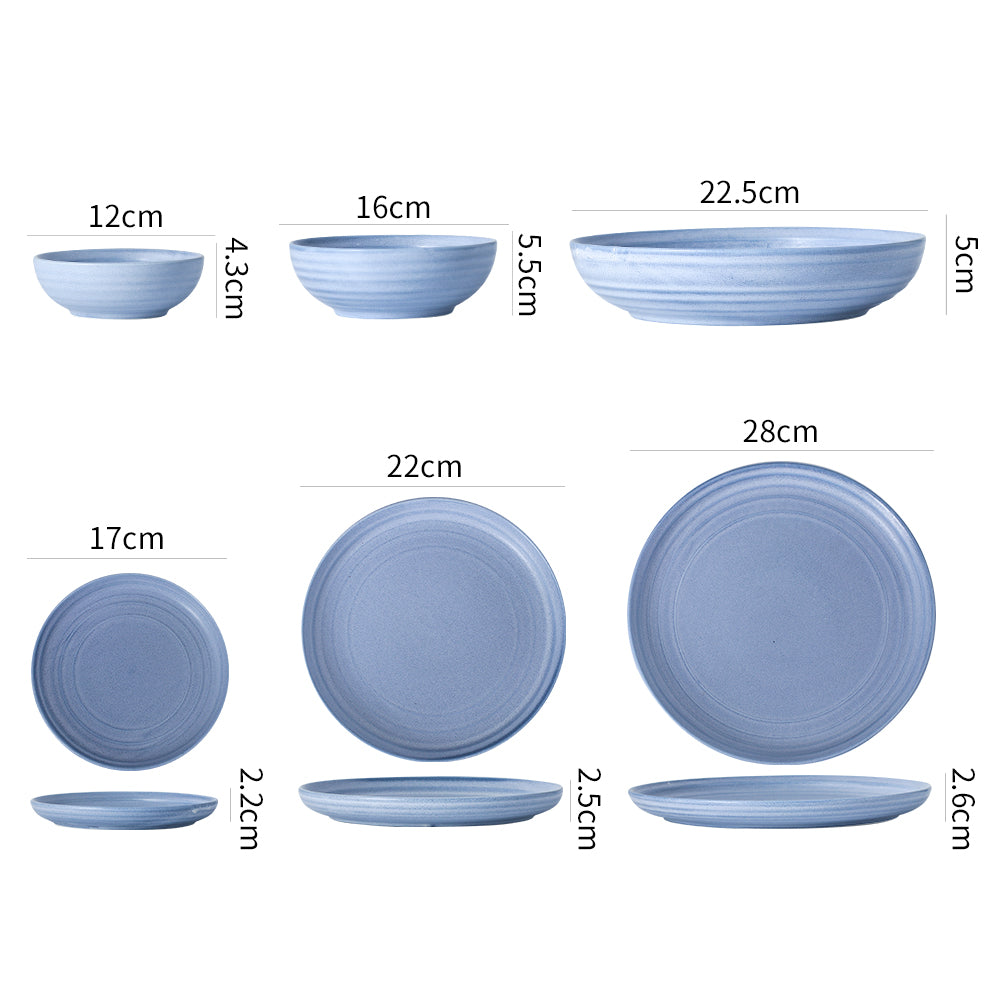 SHUER 28CM Dinner Ceramic Tableware Set Blue, Suitable for Ramadan, Wedding Scenes