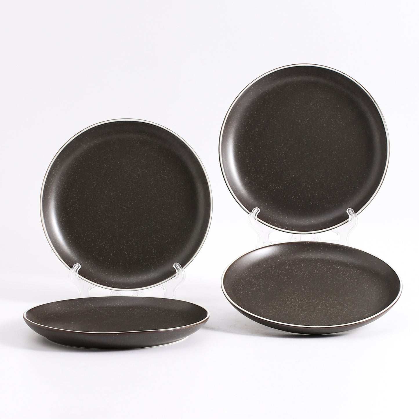 SHUER 20CM Dinner Dish Ceramic Dishware of 4PCS Blank, Suitable for Ramadan, Wedding, Dinner Scenes