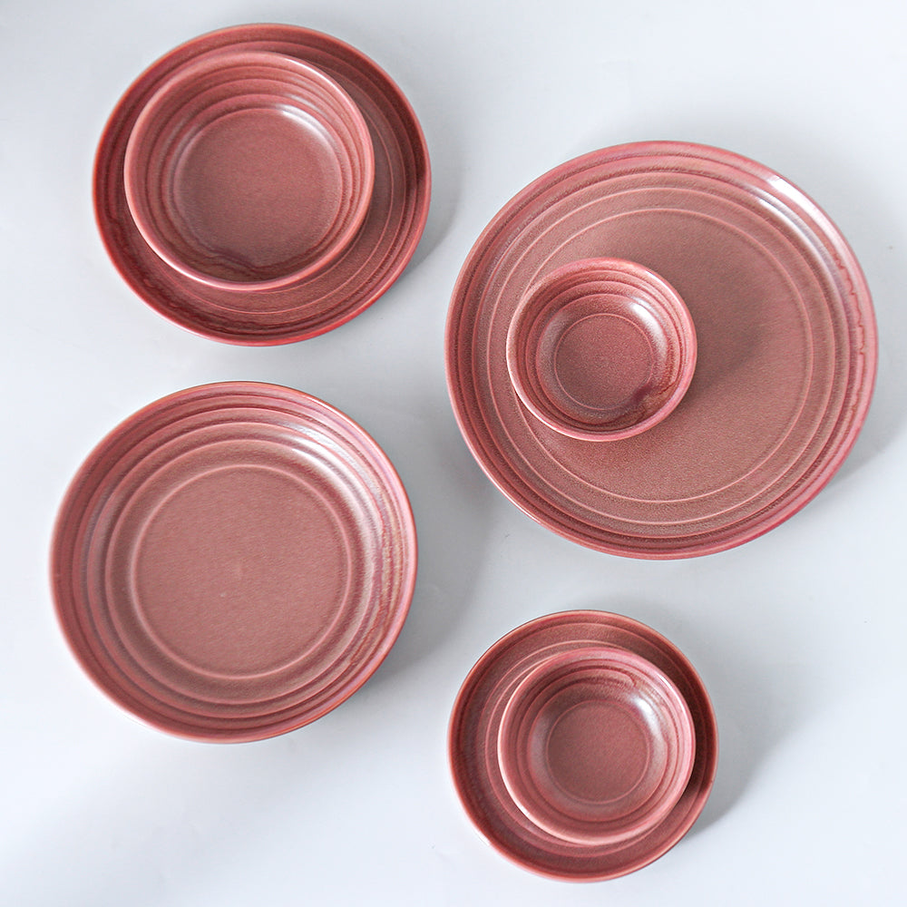 SHUER 28CM Dinner Ceramic Tableware Set Pink, Suitable for Ramadan, Wedding Scenes