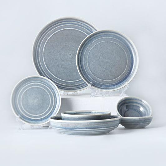 SHUER 28CM Dinner Ceramic Tableware Set Grey, Suitable for Ramadan, Wedding Scenes