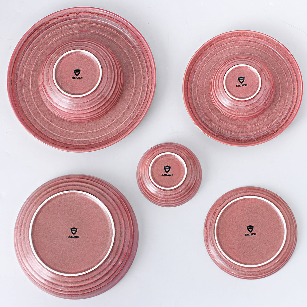 SHUER 28CM Dinner Ceramic Tableware Set Pink, Suitable for Ramadan, Wedding Scenes