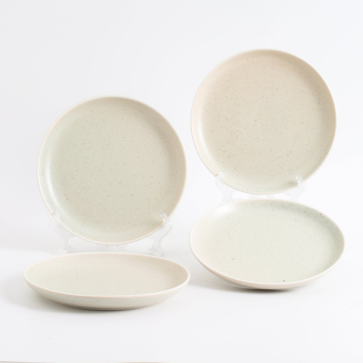 SHUER 20.2CM Dinner Dish Ceramic Dishware of 4PCS Beige, Suitable for Ramadan, Wedding, Dinner Scenes