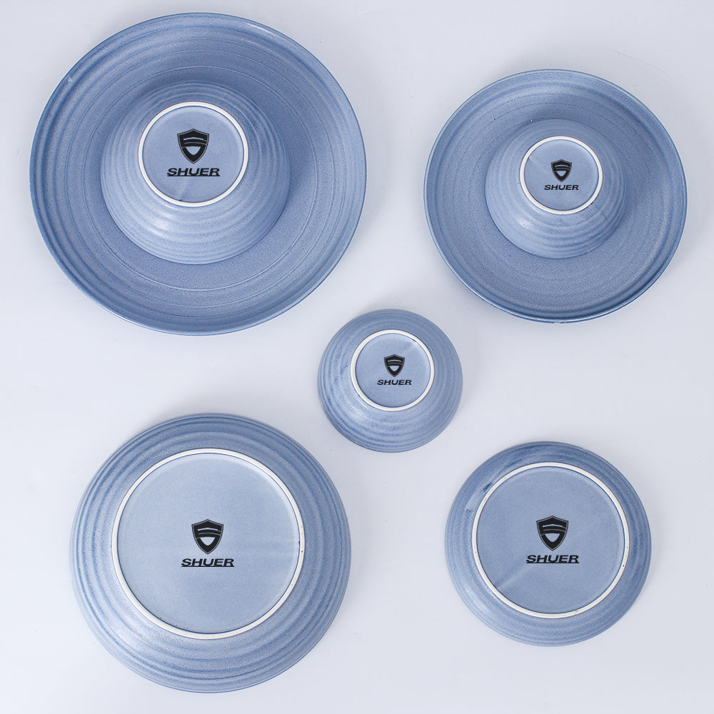 SHUER 28CM Dinner Ceramic Tableware Set Blue, Suitable for Ramadan, Wedding Scenes