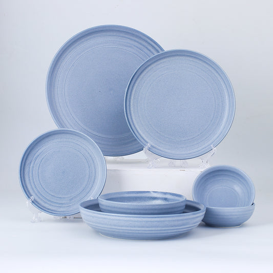 SHUER 28CM Dinner Ceramic Tableware Set Blue, Suitable for Ramadan, Wedding Scenes