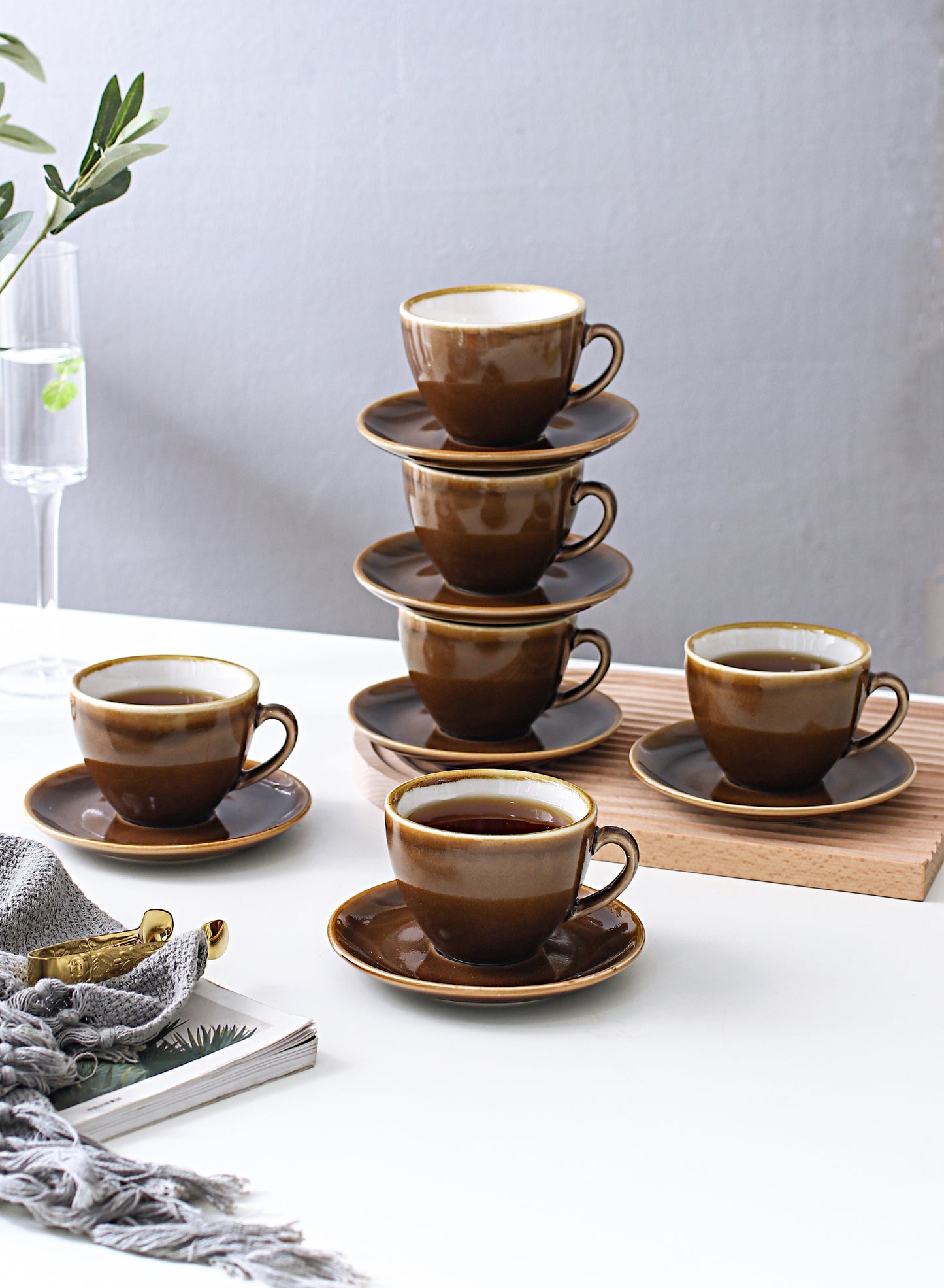 SHUER 80ml Tea&Coffee Cups Set  Suitable for Ramadan, Wedding, Dinner Scenes